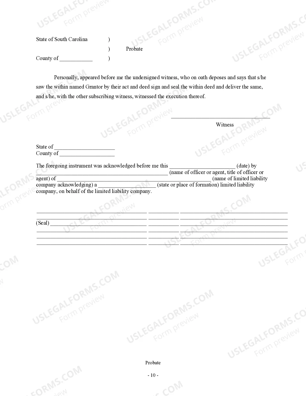 Preview Quitclaim Deed from Limited Liability Company to Limited Liability Company