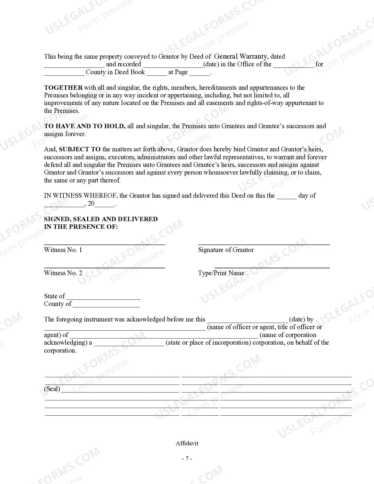Preview General Warranty Deed - One Individual to Two Individuals