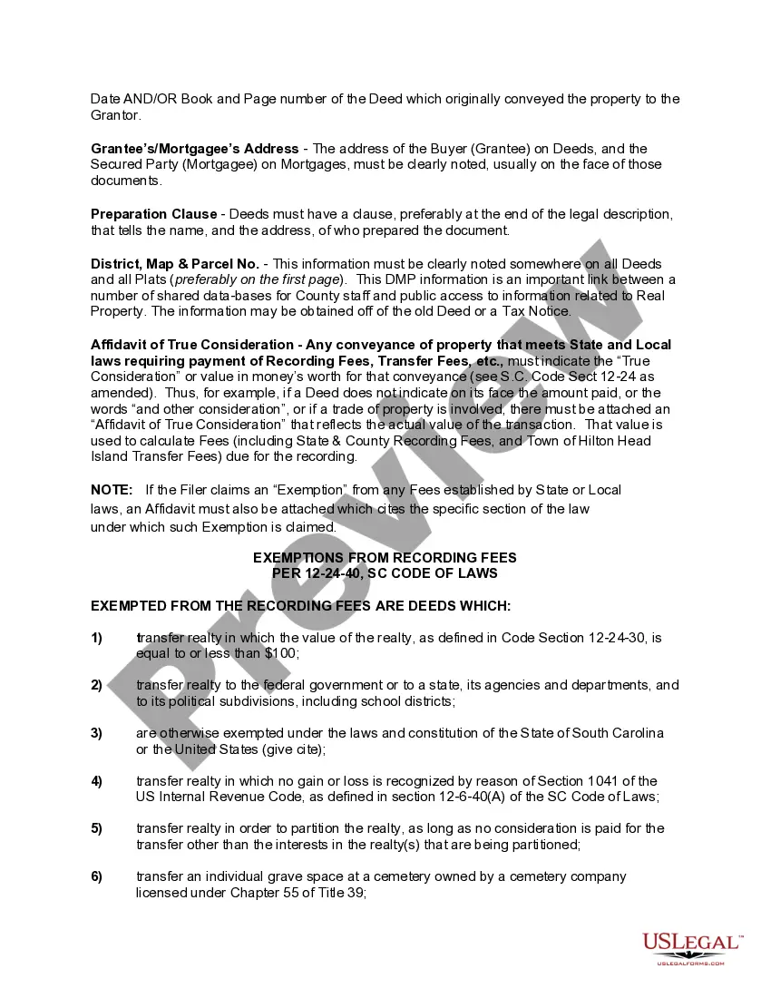 Preview Enhanced Life Estate or Lady Bird Warranty Deed from Individual to Individual