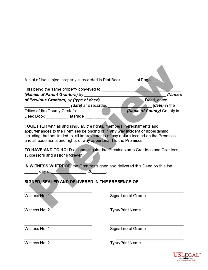 Preview Deed of an Interest to Time Share from Parents to Children