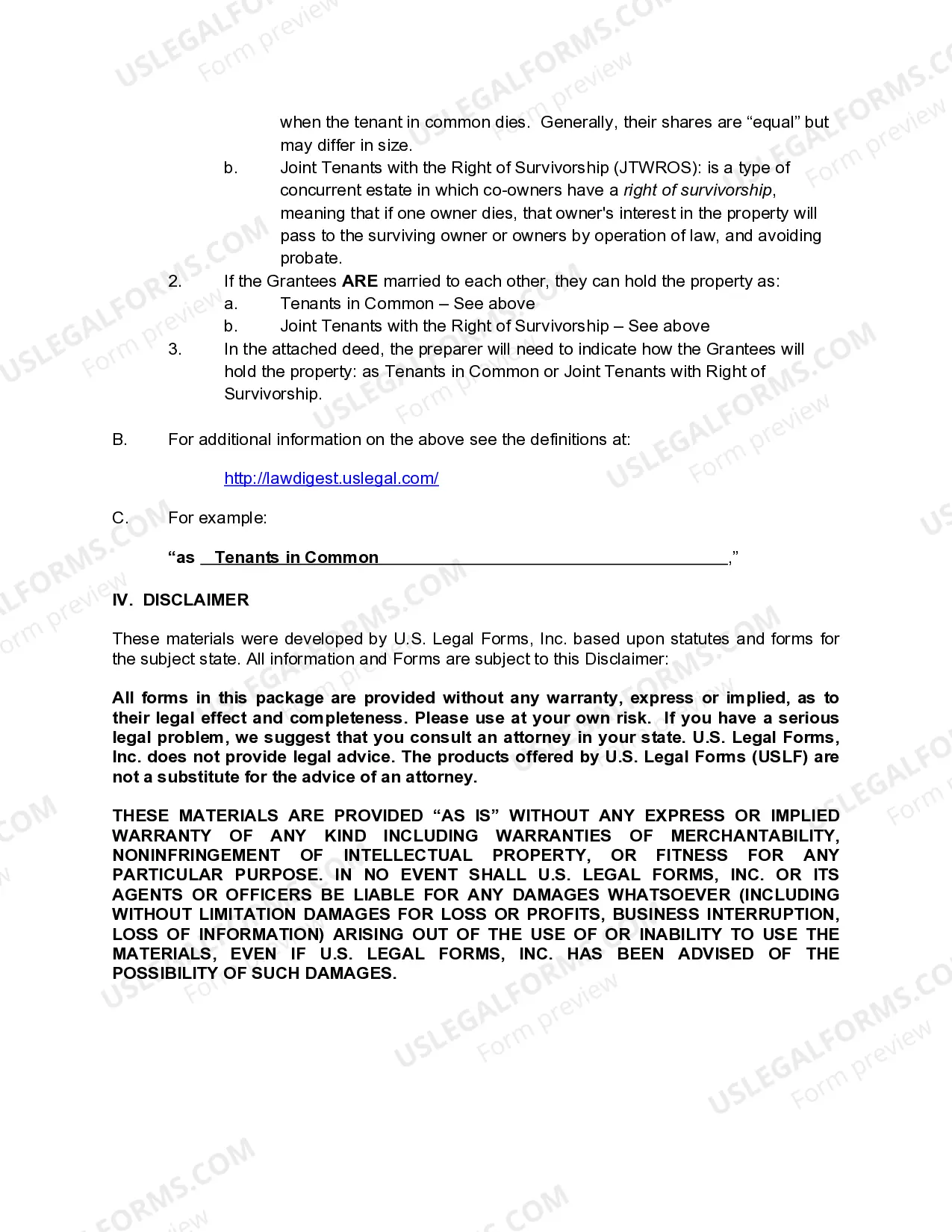 Preview Quitclaim Deed from an Individual to Six (6) Individuals