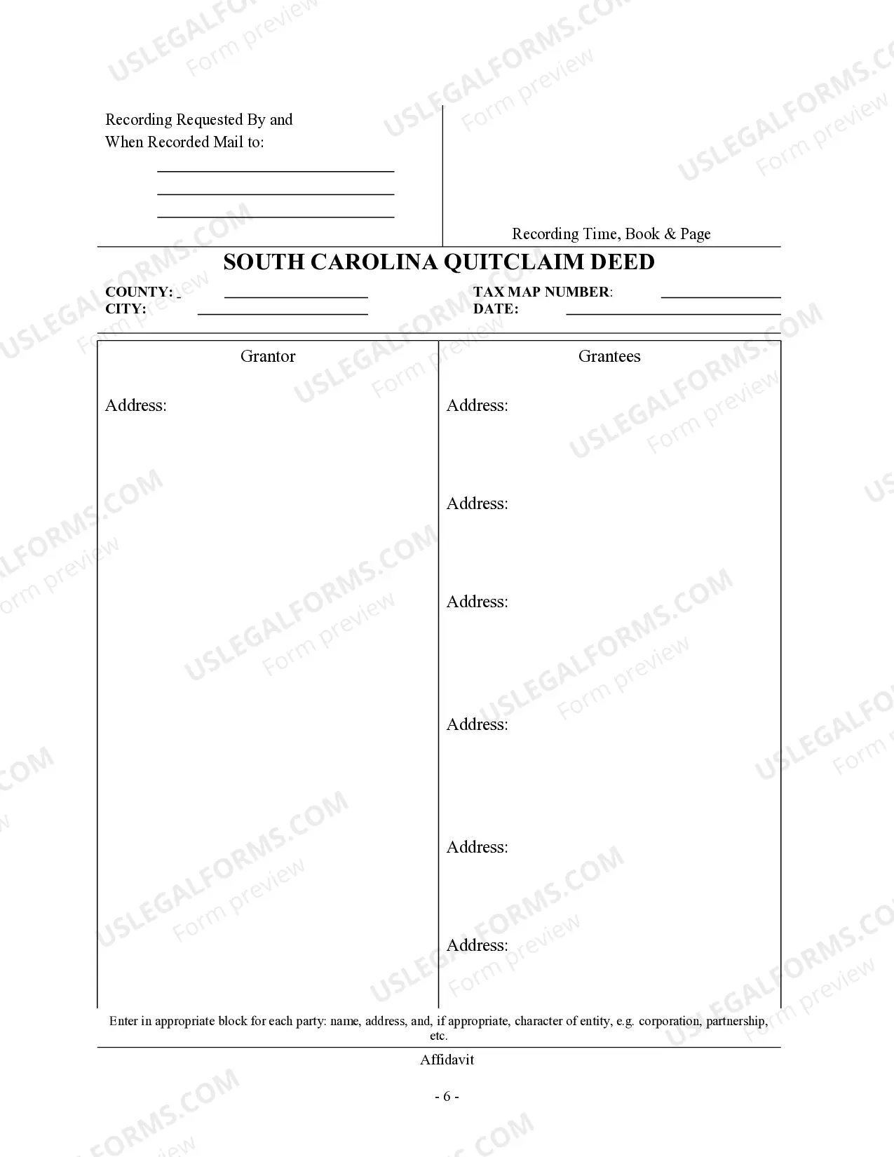 Preview Quitclaim Deed from an Individual to Six (6) Individuals