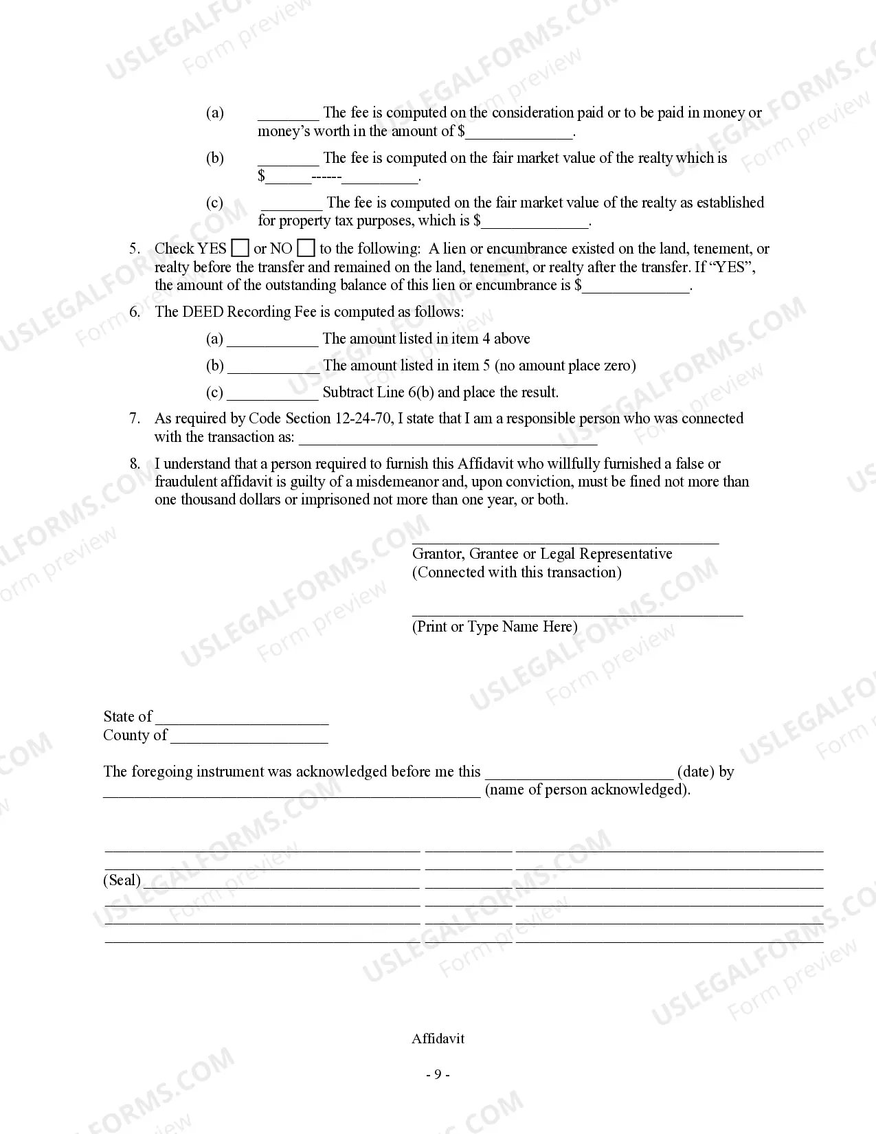 Preview Quitclaim Deed from an Individual to Six (6) Individuals