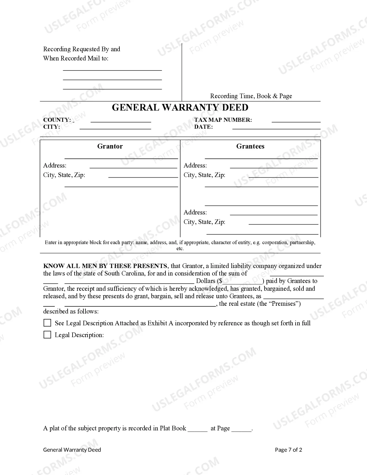 Preview General Warranty Deed from a Limited Liability Company to Husband and Wife