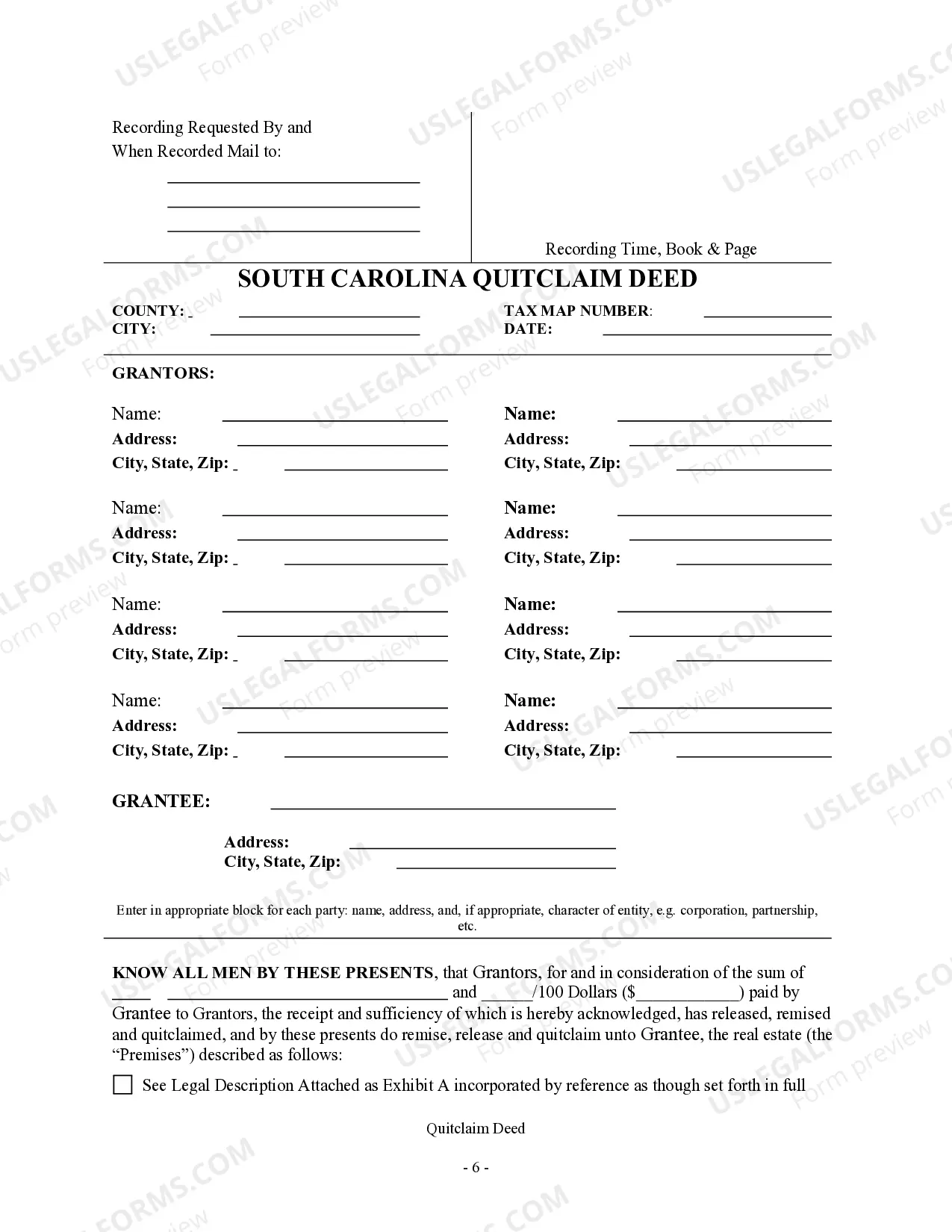 Preview Quitclaim Deed - Eight 8 Grantors to an individual Grantee