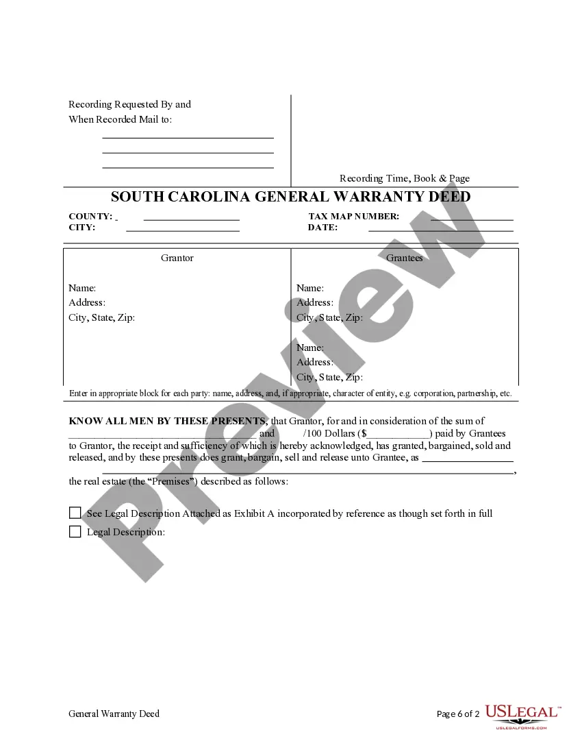 Preview General Warranty Deed from an Individual to Two Individuals with a Retained Life Estate in Grantor
