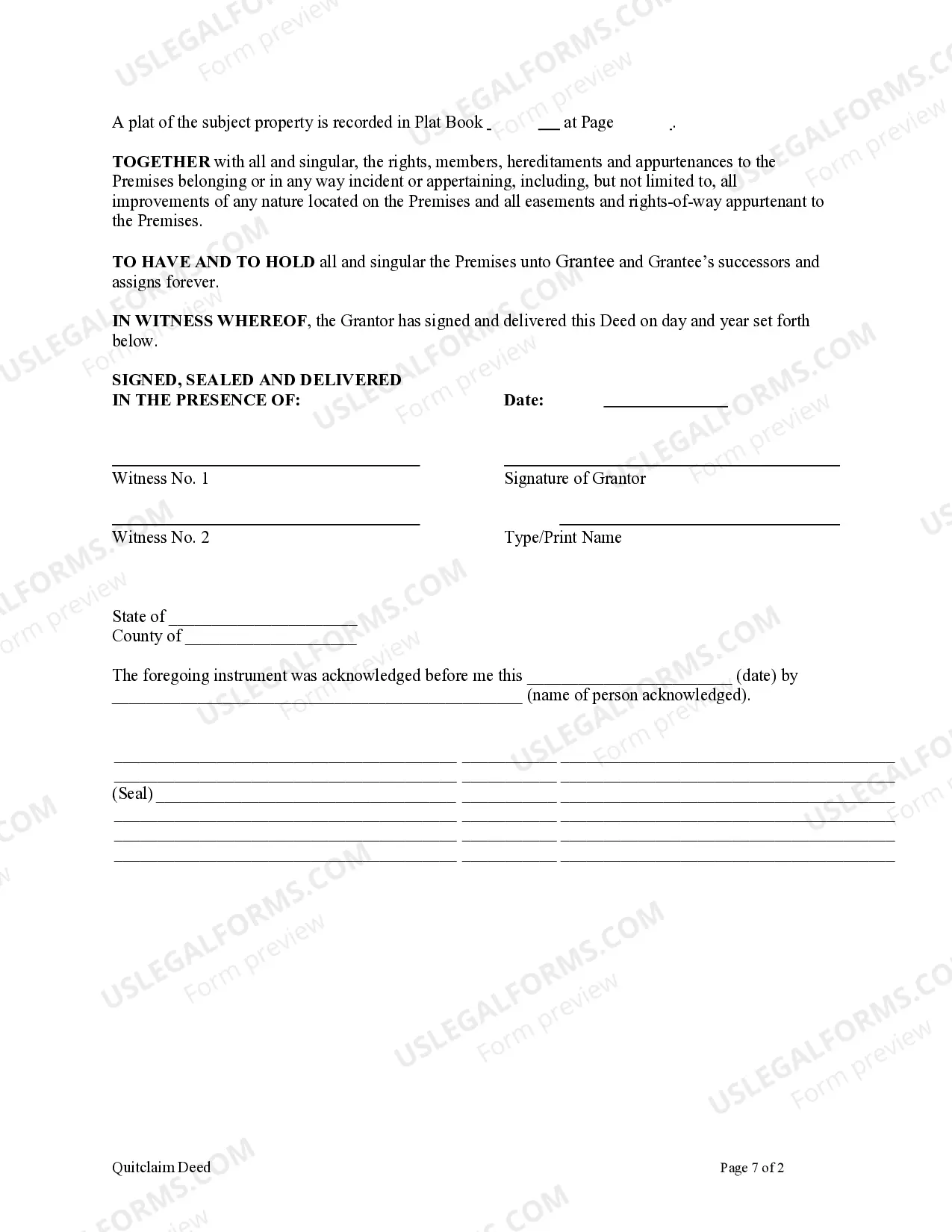 Preview Quitclaim Deed - Timeshare - Trust to a Trust