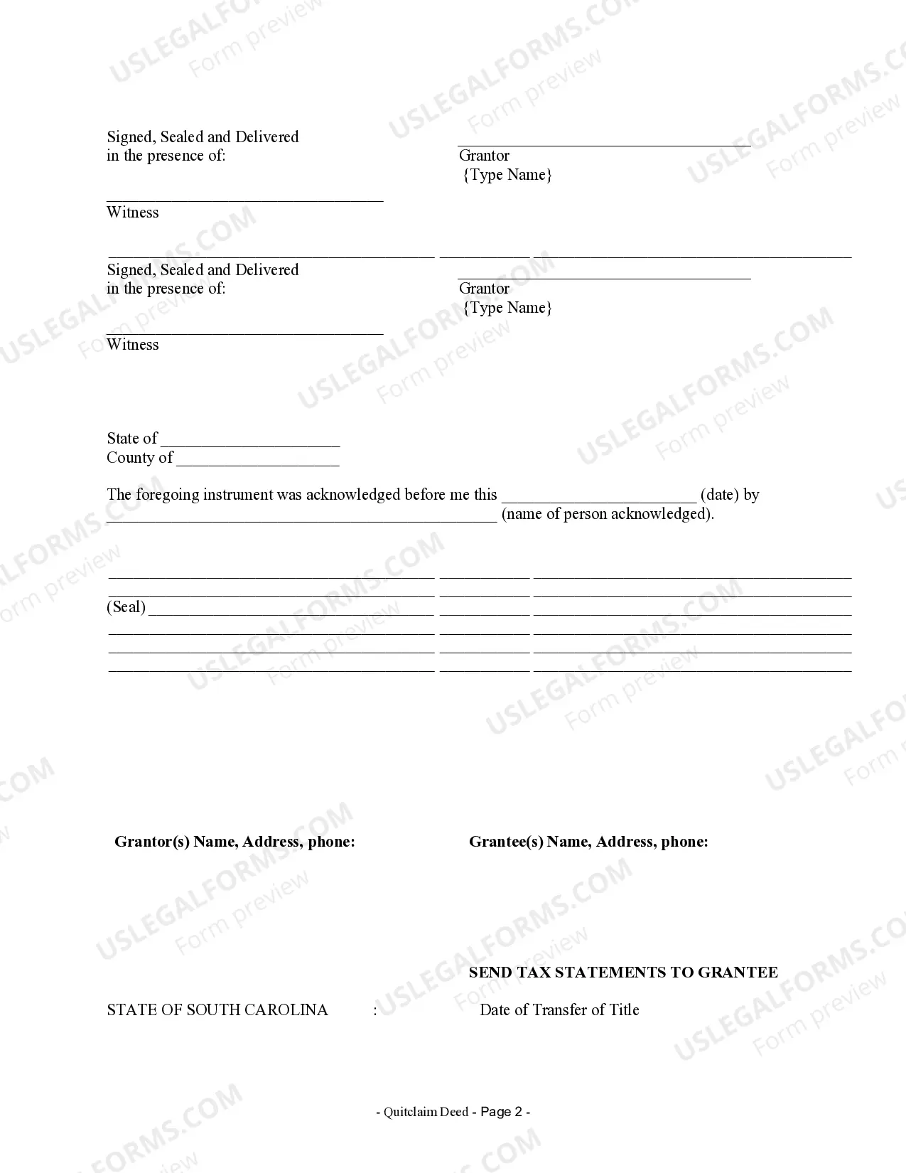Preview Quitclaim Deed by Two Individuals to Husband and Wife