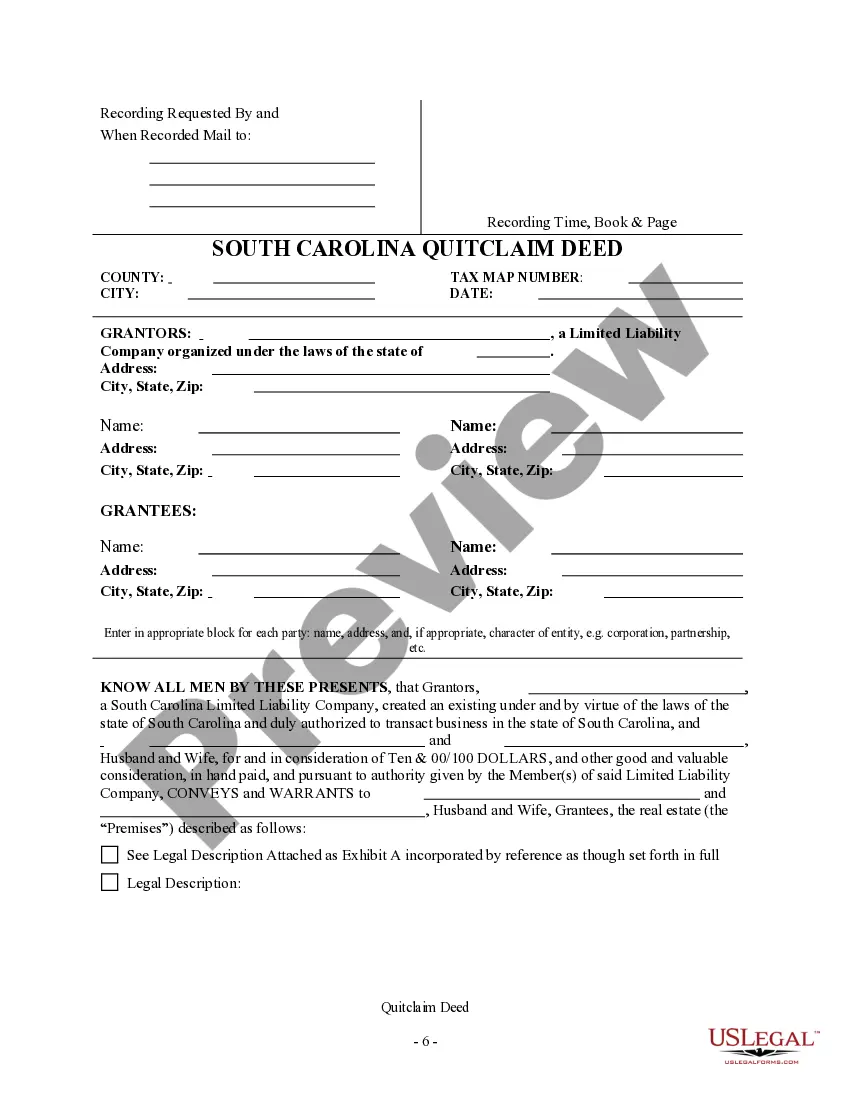 Preview Quitclaim Deed from Two Individuals/Husband and Wife to Individual