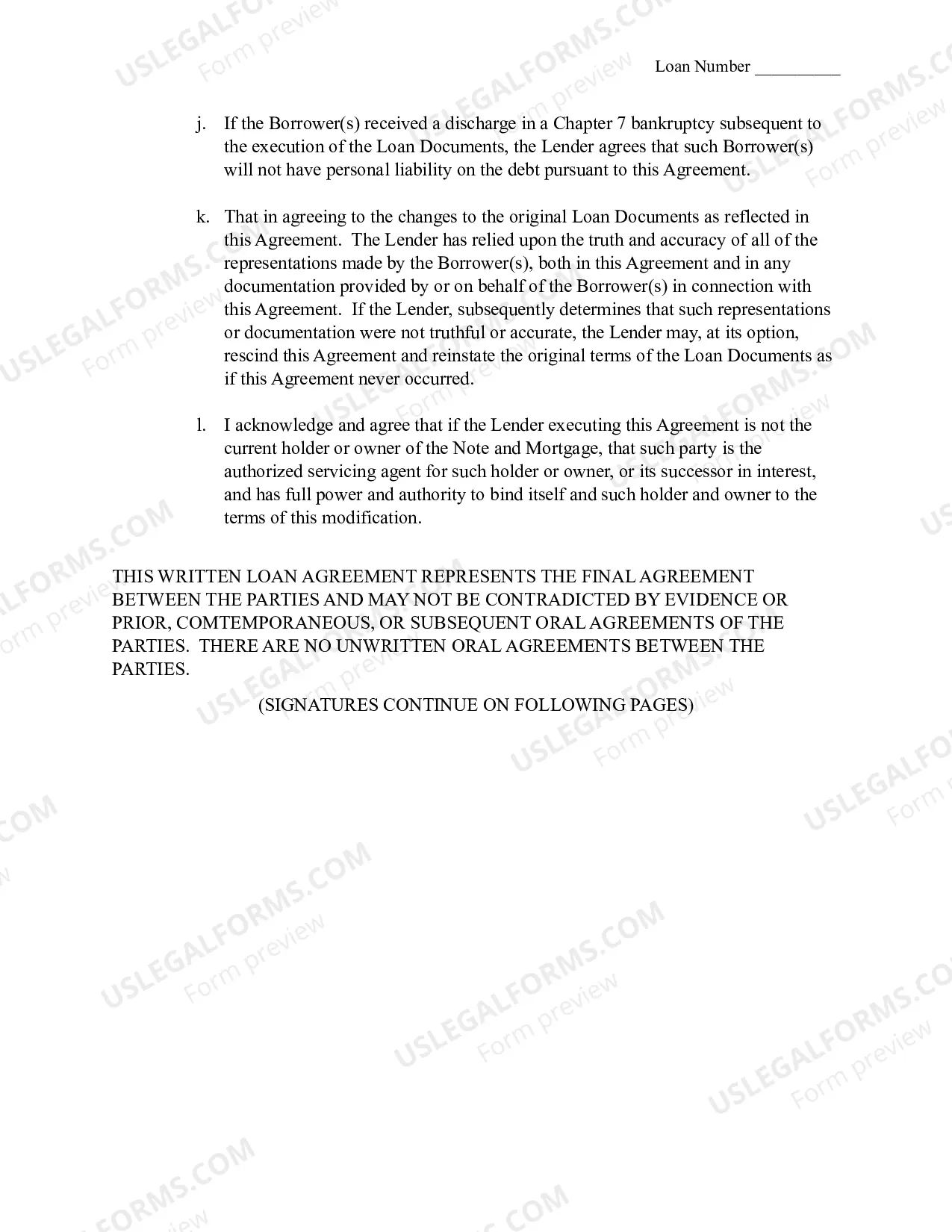 Preview Loan Modification Agreement