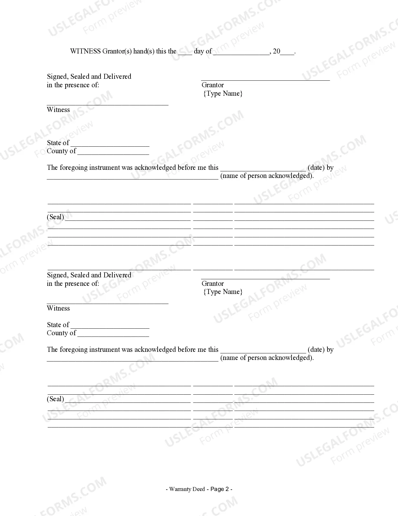 Preview Warranty Deed from two Individuals to LLC