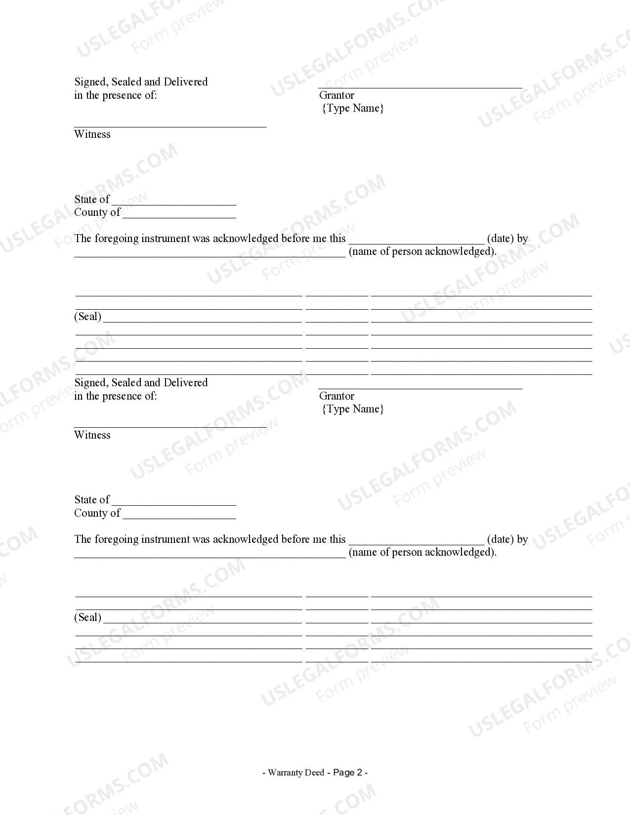 Preview Warranty Deed from two Individuals to Corporation