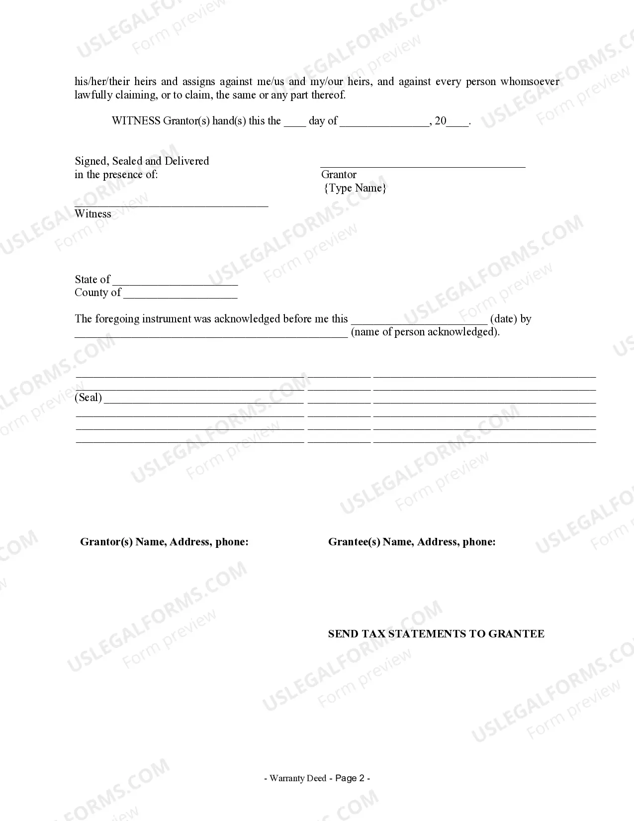 Preview Warranty Deed from Individual to Corporation