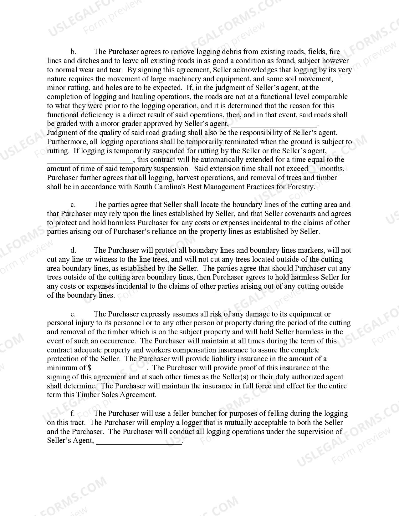 Preview Timber Sales Agreement