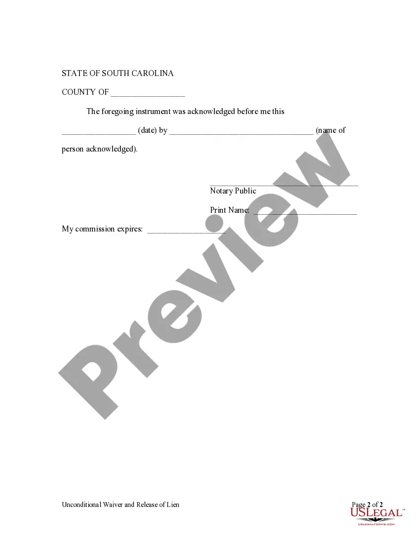 Preview Unconditional Waiver and Release of Claim of Lien Upon Progress Payment
