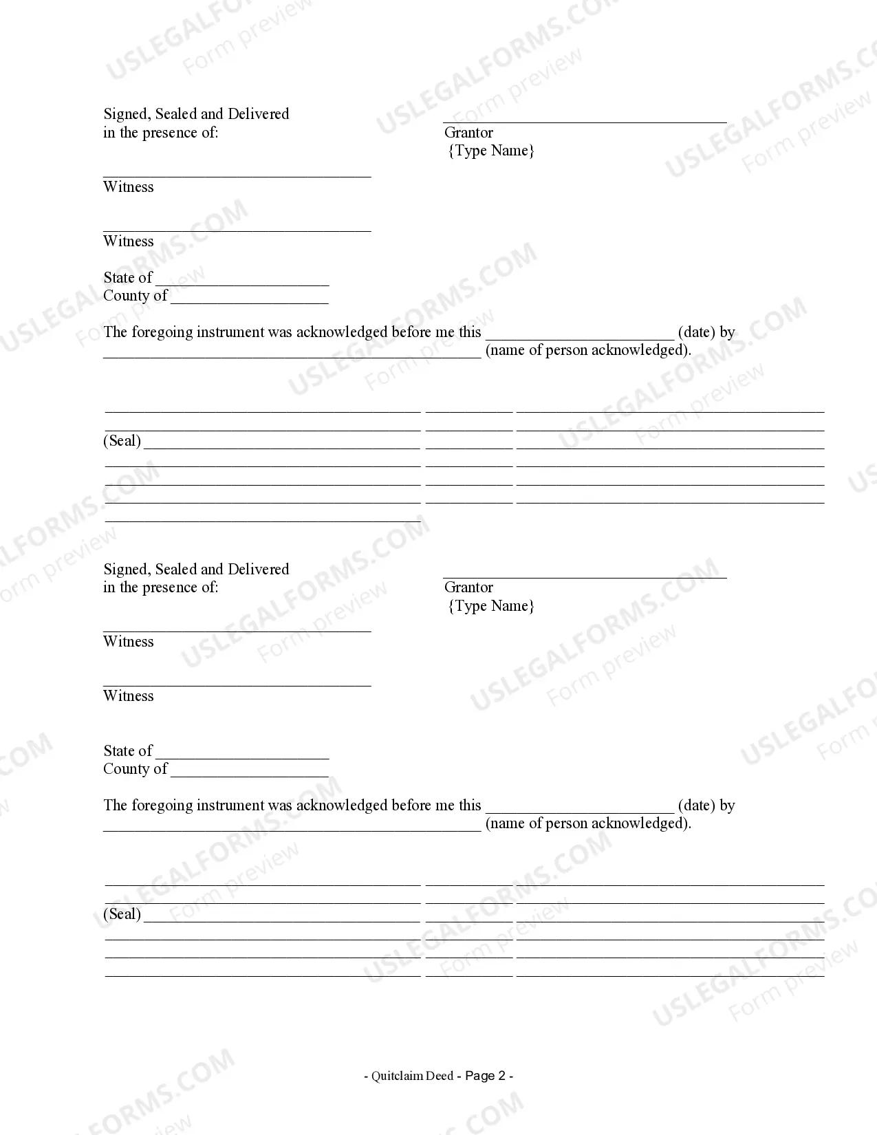 Preview Quitclaim Deed from Husband and Wife to LLC