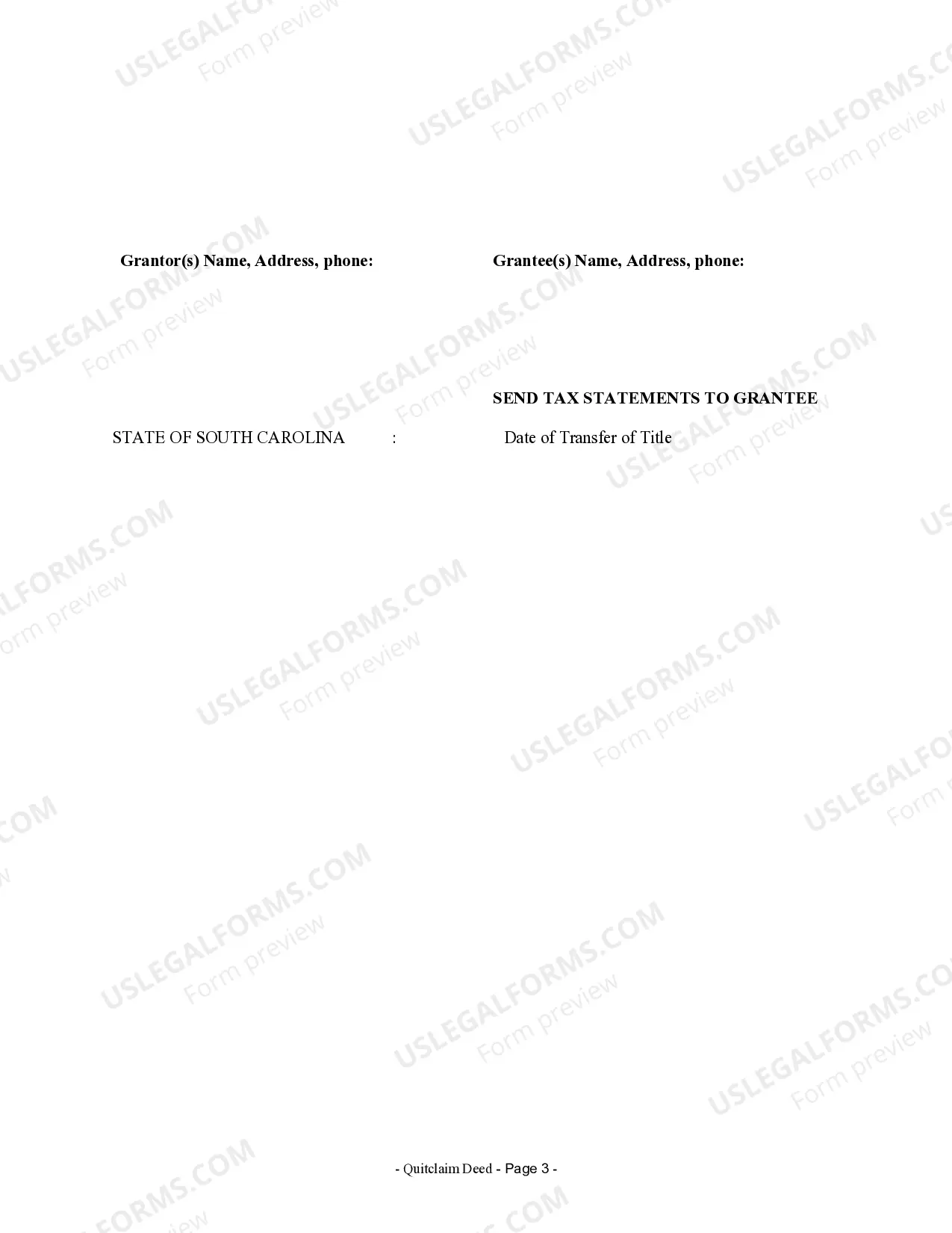 Preview Quitclaim Deed from Husband and Wife to LLC