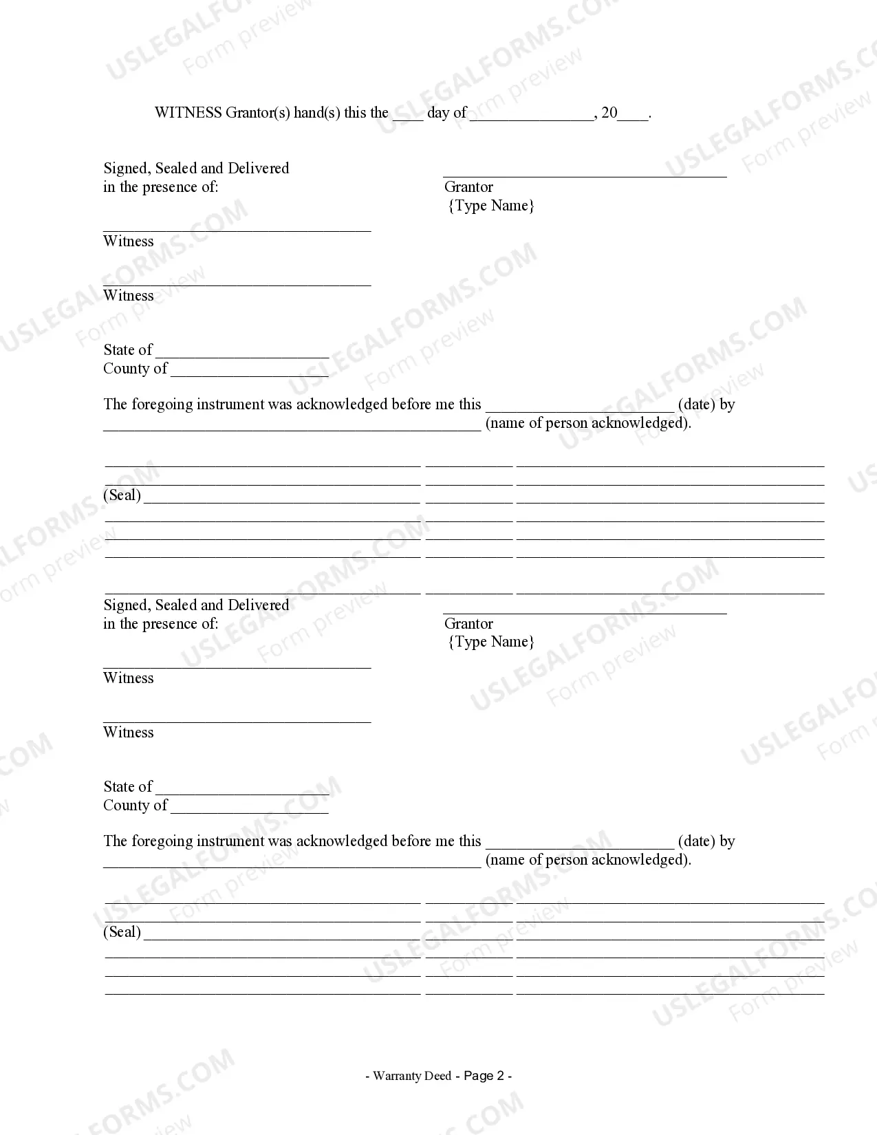 Preview Warranty Deed from Husband and Wife to LLC