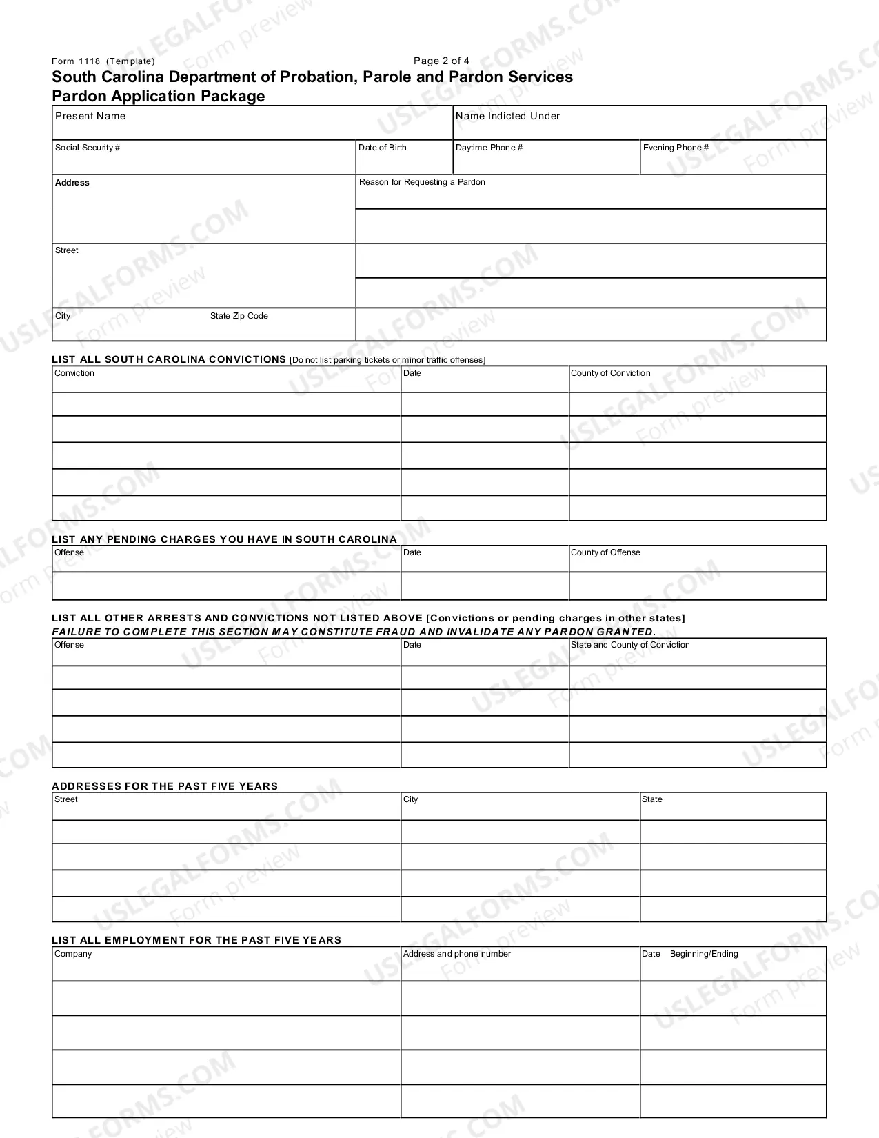 Preview Pardon Application Package