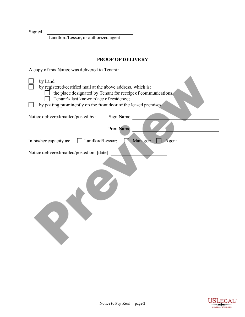 page 1 5 Day Notice to Pay Rent or Lease Terminates - Nonresidential or Commercial preview