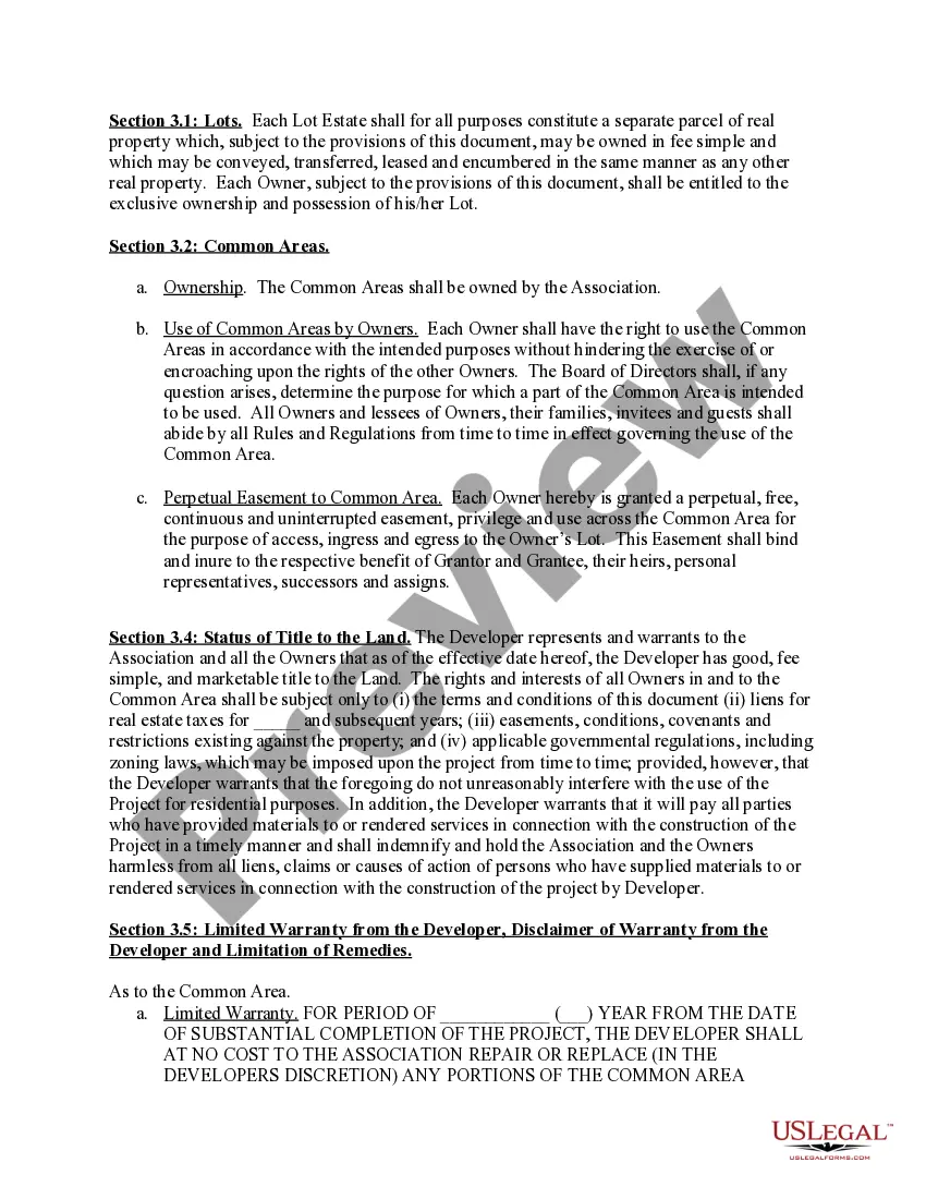 Preview Covenants and Restrictions