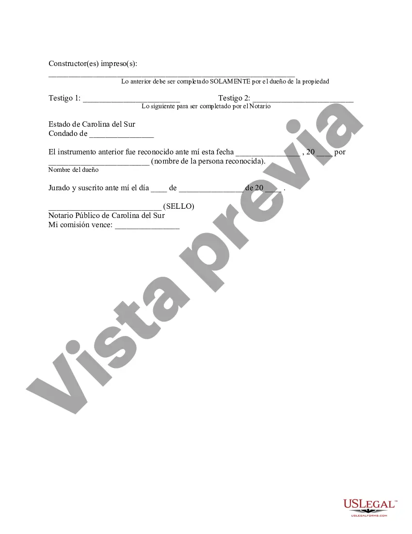 Preview Declaración de divulgación del constructor del propietario