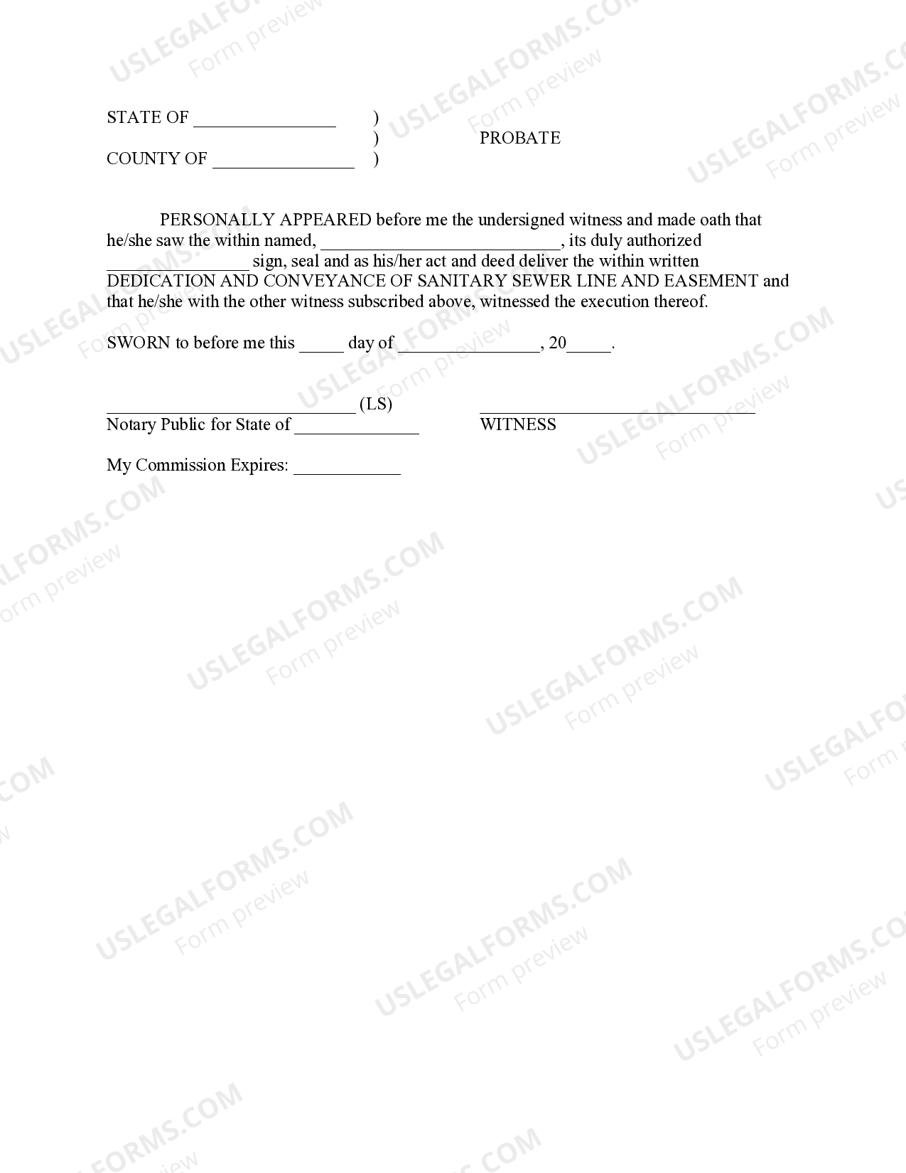 North Charleston South Carolina Dedication and Conveyance of Sanitary