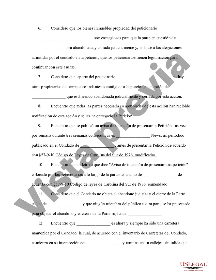 Preview Orden de consentimiento para abandono judicial y cierre de carretera