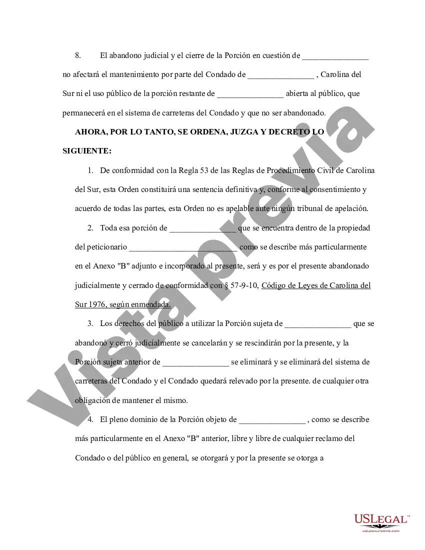 Preview Orden de consentimiento para abandono judicial y cierre de carretera