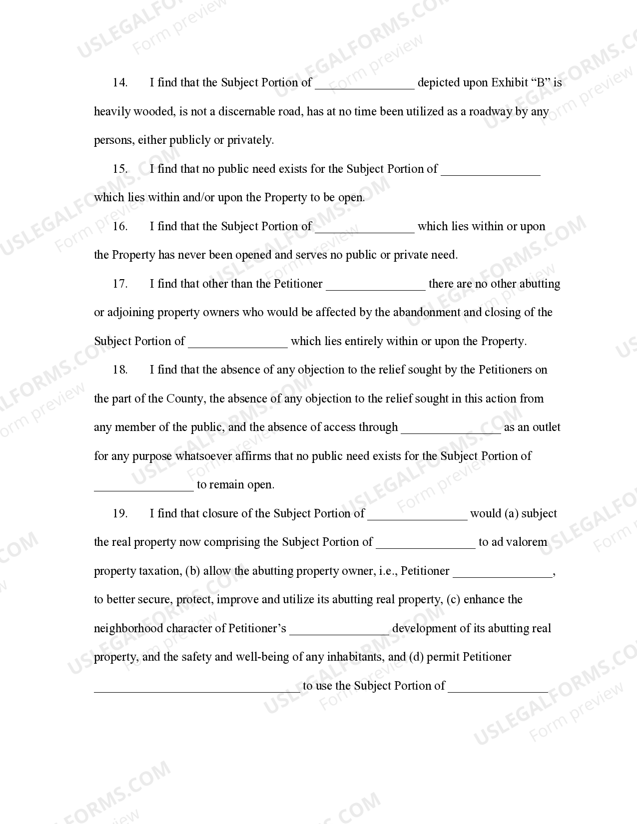 South Carolina Consent Order for Judicial Abandonment and Road Closure