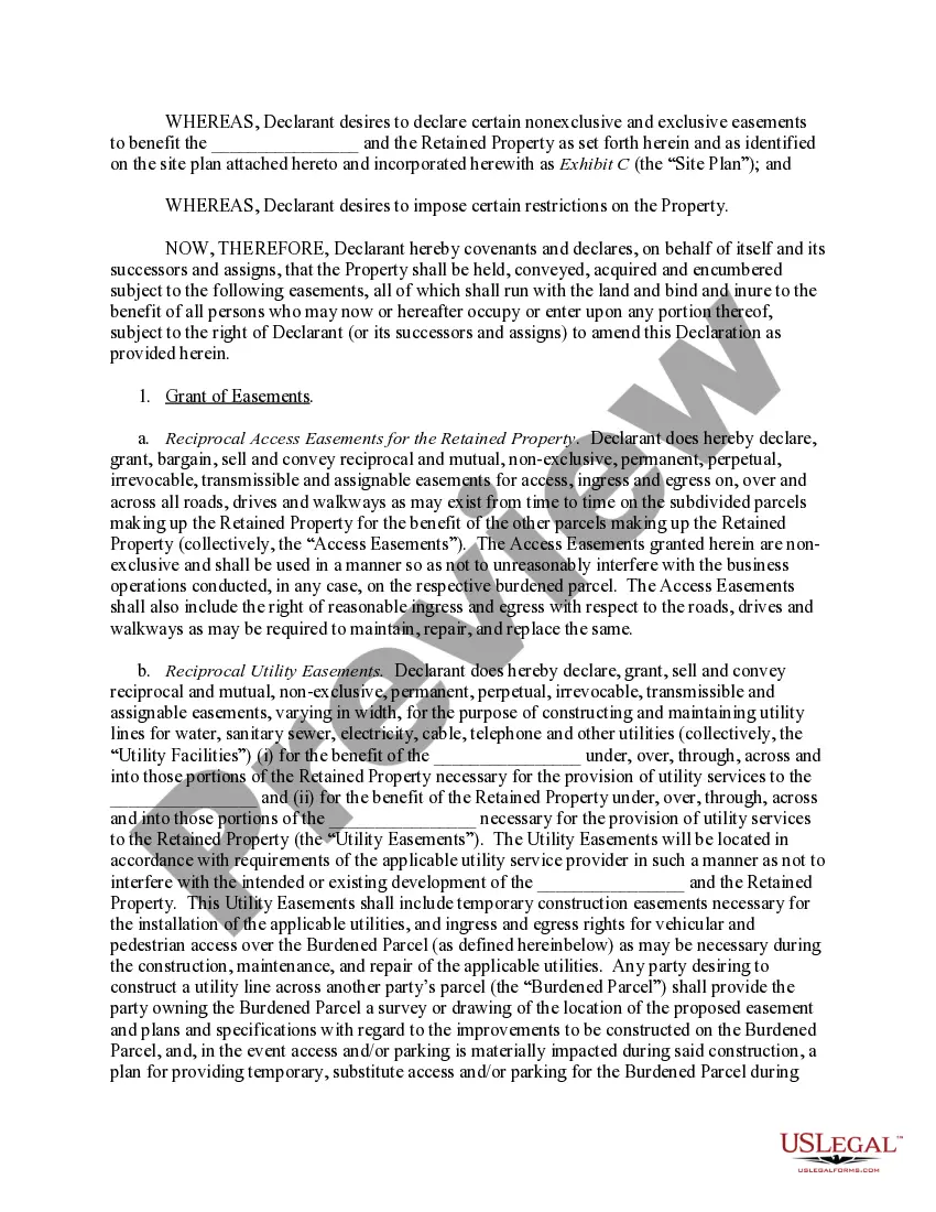 Preview Declaration of Easements, Covenants and Restrictions