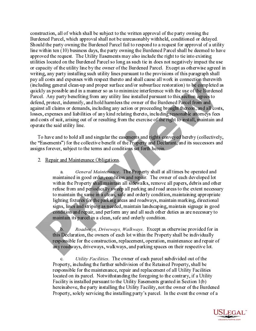 Preview Declaration of Easements, Covenants and Restrictions