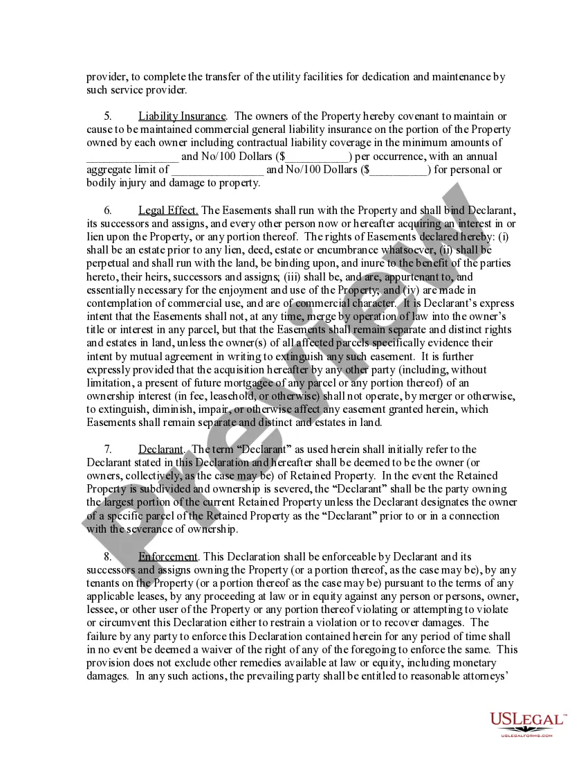 Preview Declaration of Easements, Covenants and Restrictions