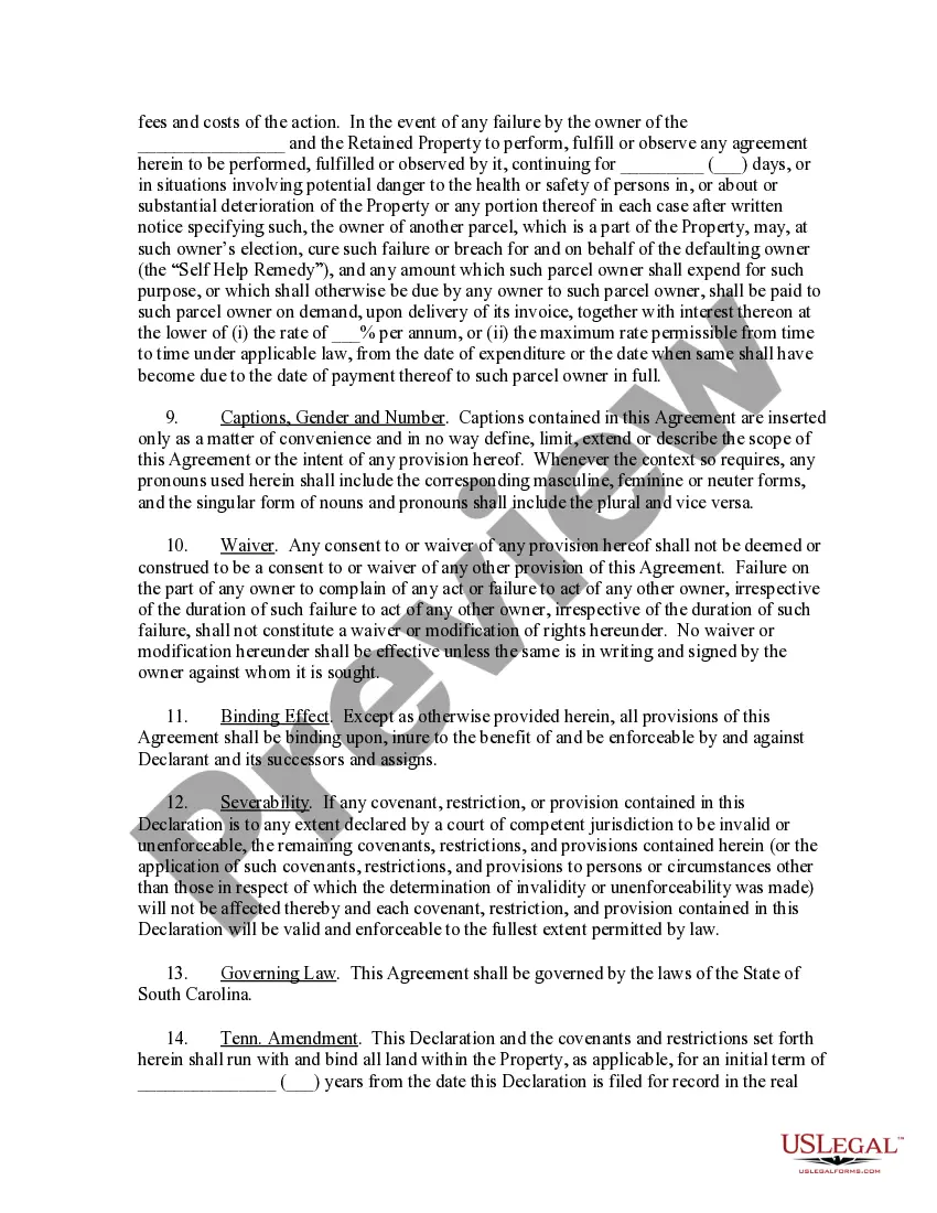 Preview Declaration of Easements, Covenants and Restrictions