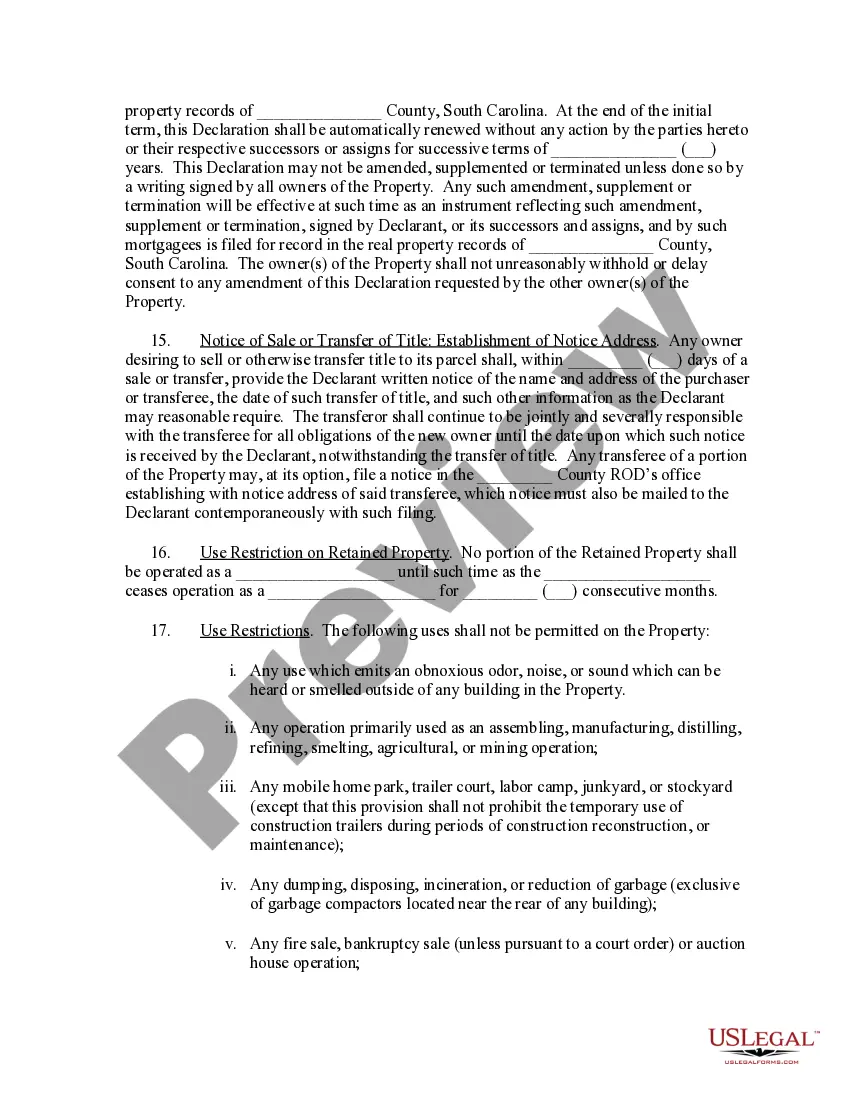 Preview Declaration of Easements, Covenants and Restrictions