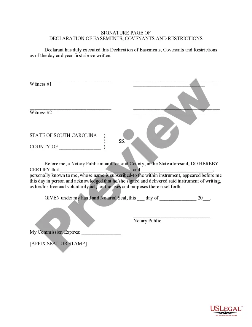 Preview Declaration of Easements, Covenants and Restrictions