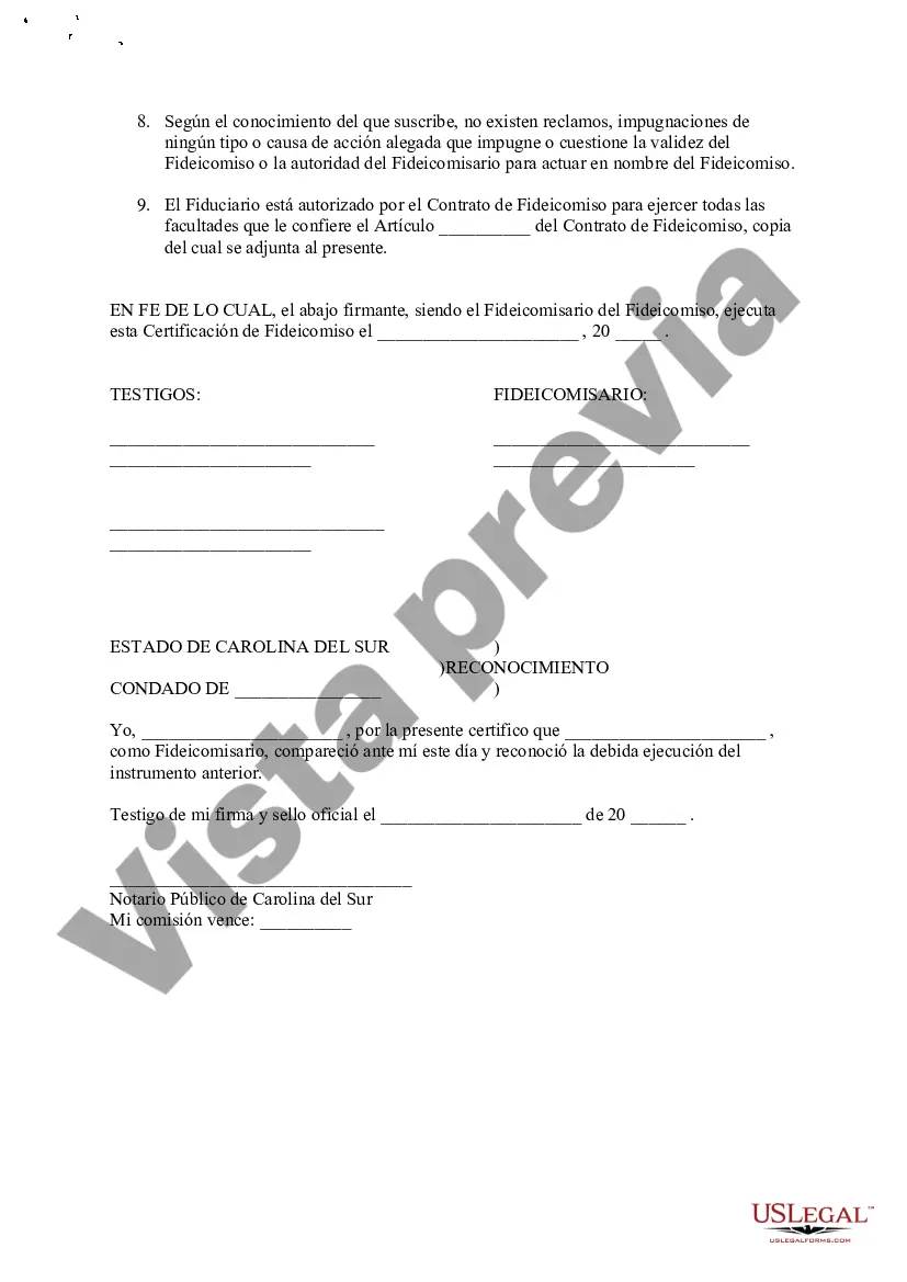 Preview Certificación de Confianza