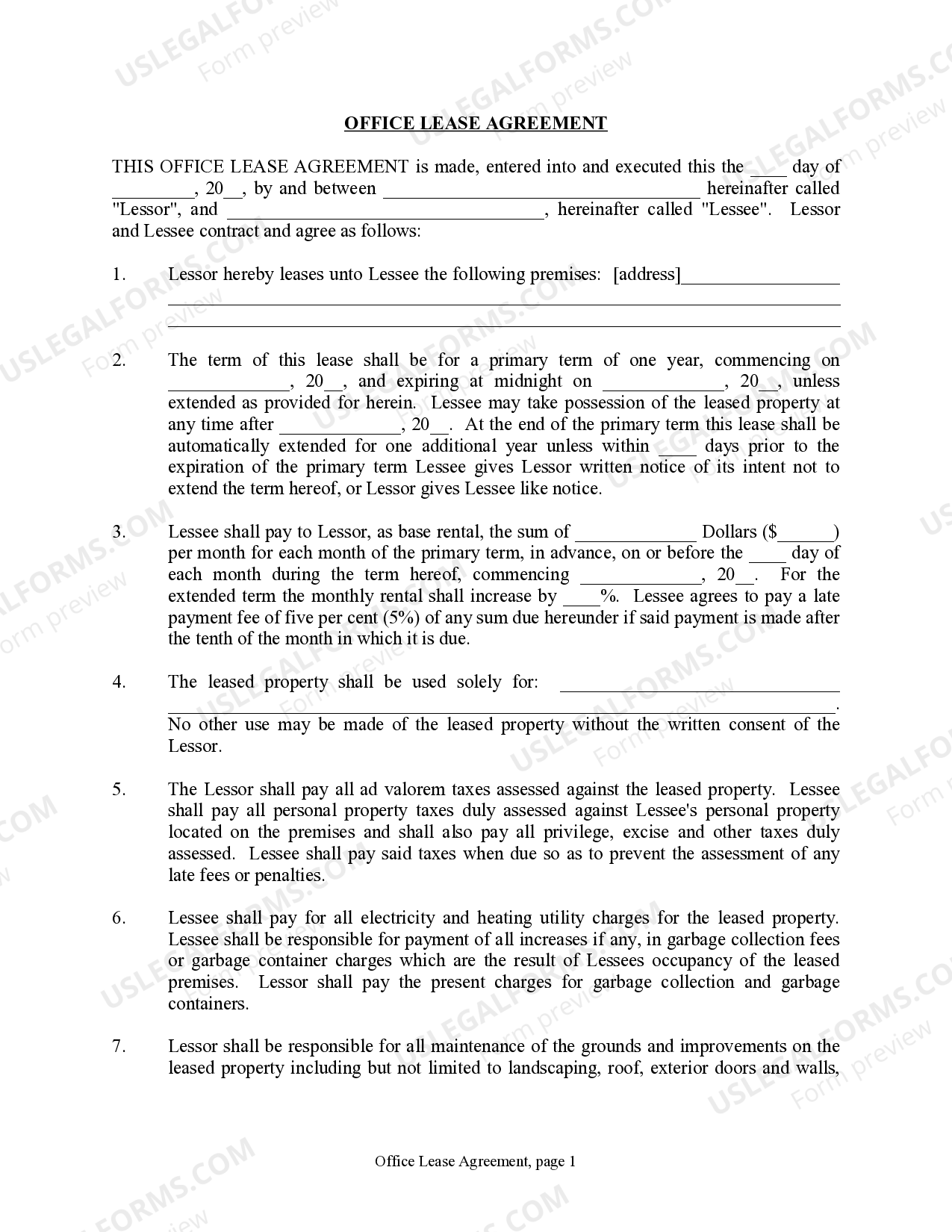 Lease Agreement South Carolina Withholding Registration US Legal Forms
