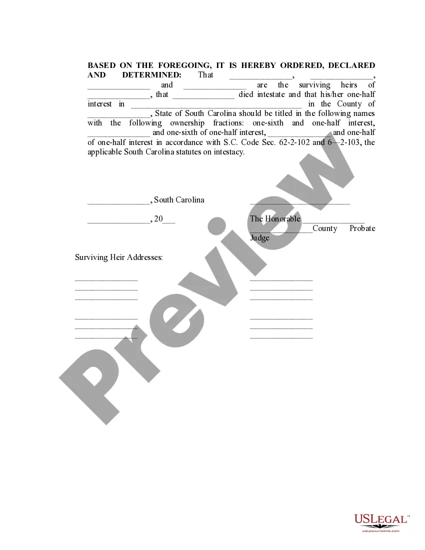 Get Amended Order Establishing Heirs Preview Amended Order Establishing Heirs