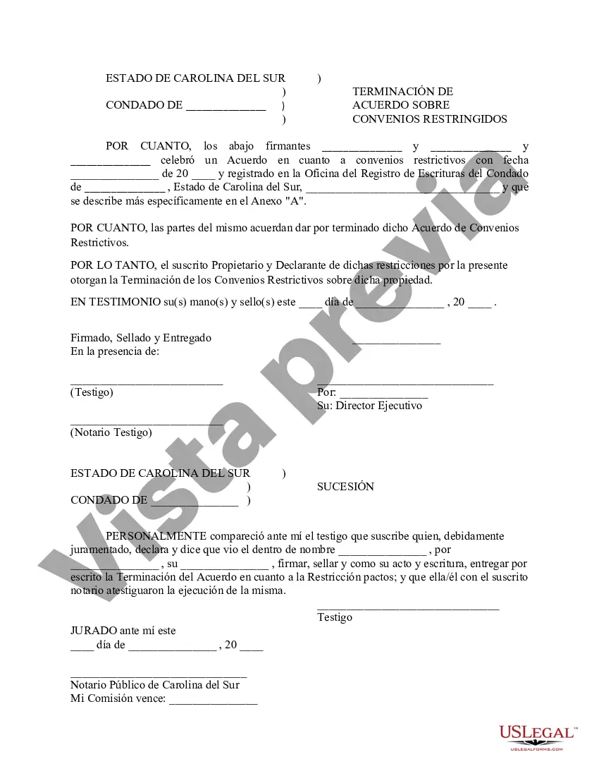 Preview Terminación del Acuerdo en cuanto a Convenios Restringidos