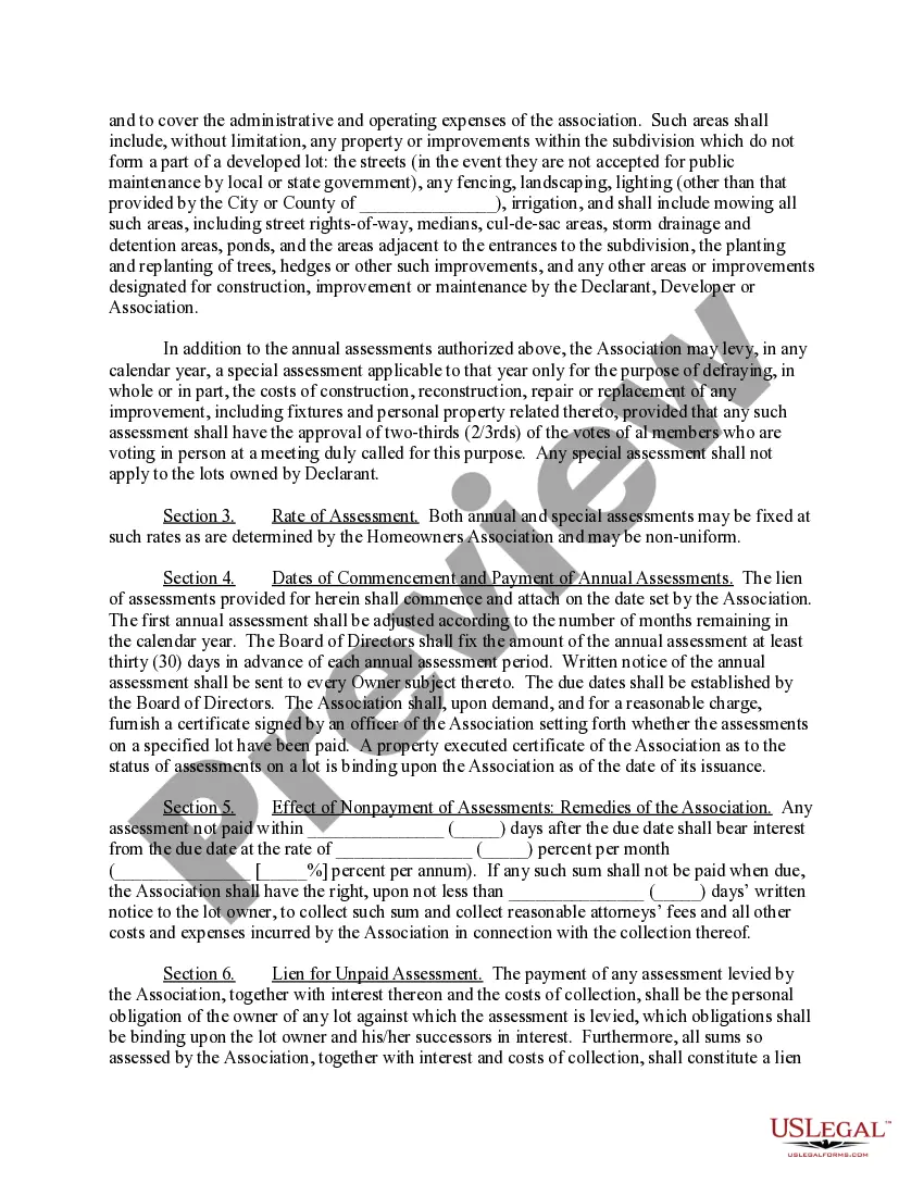 Preview Declaration of Covenants, Conditions and Restrictions