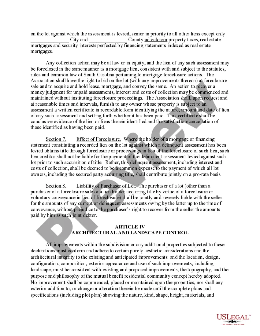 Preview Declaration of Covenants, Conditions and Restrictions