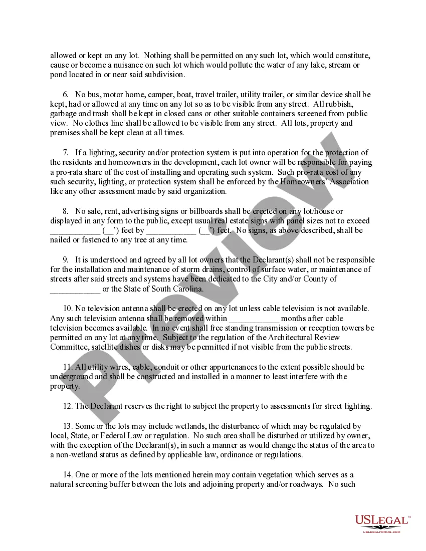 Preview Declaration of Covenants, Conditions and Restrictions