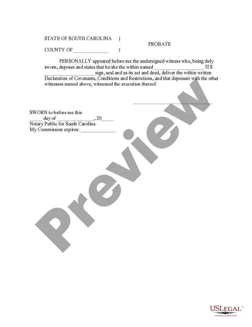 Preview Declaration of Covenants, Conditions and Restrictions