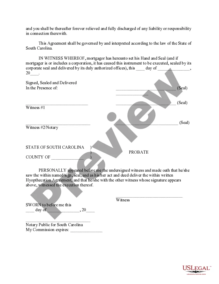 Preview Hypothecation Agreement