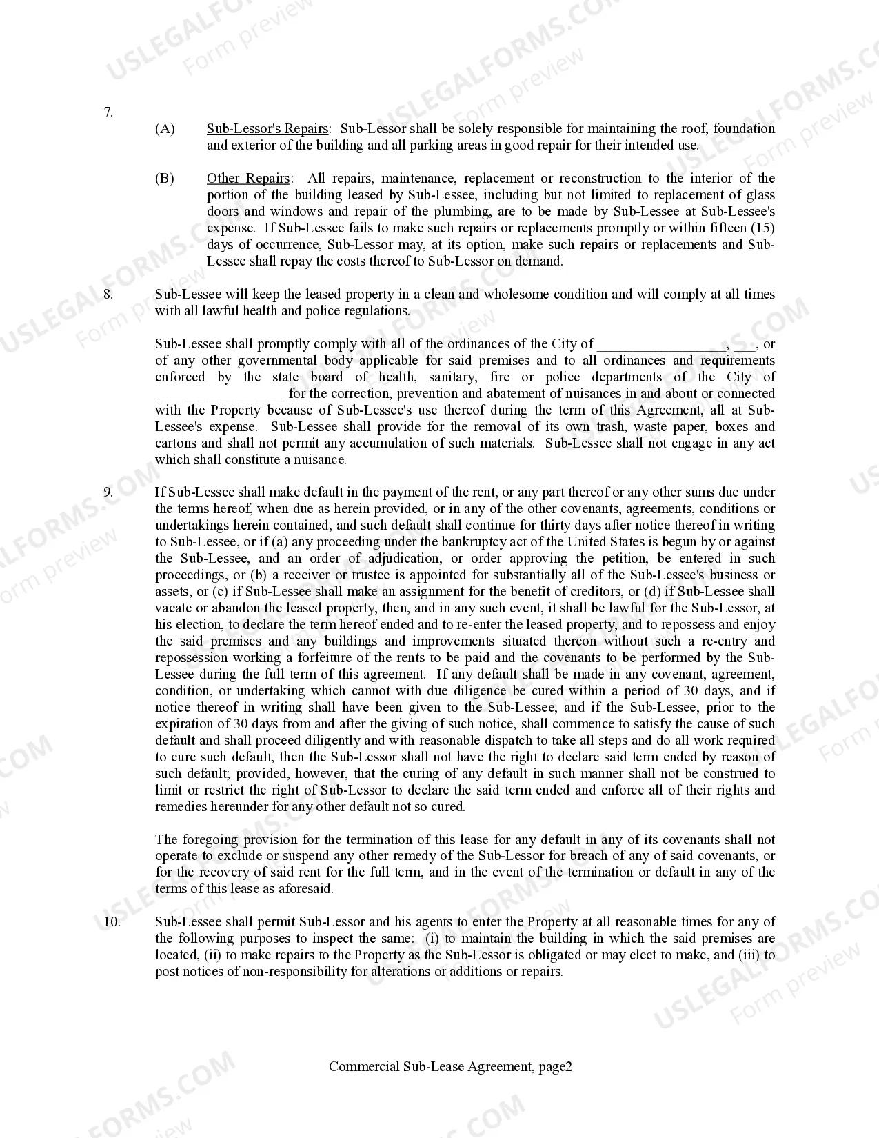 Preview Commercial Sublease