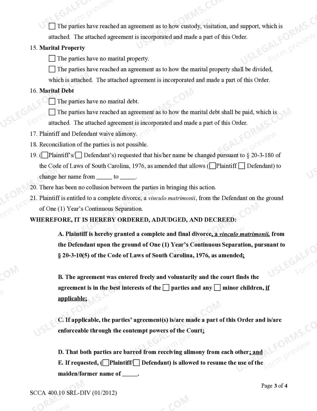 Preview Decree of Divorce - With Children