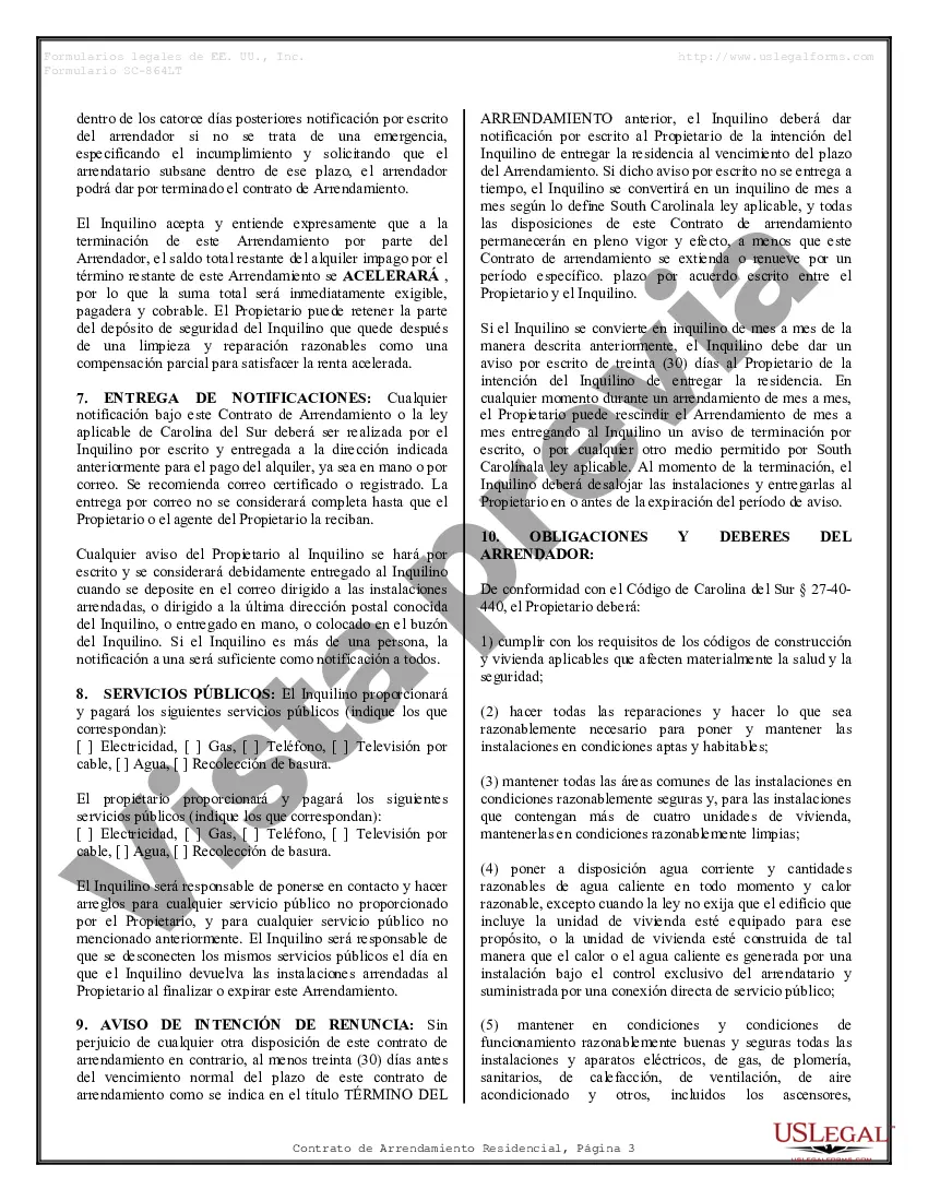 Preview Contrato de arrendamiento de alquiler residencial