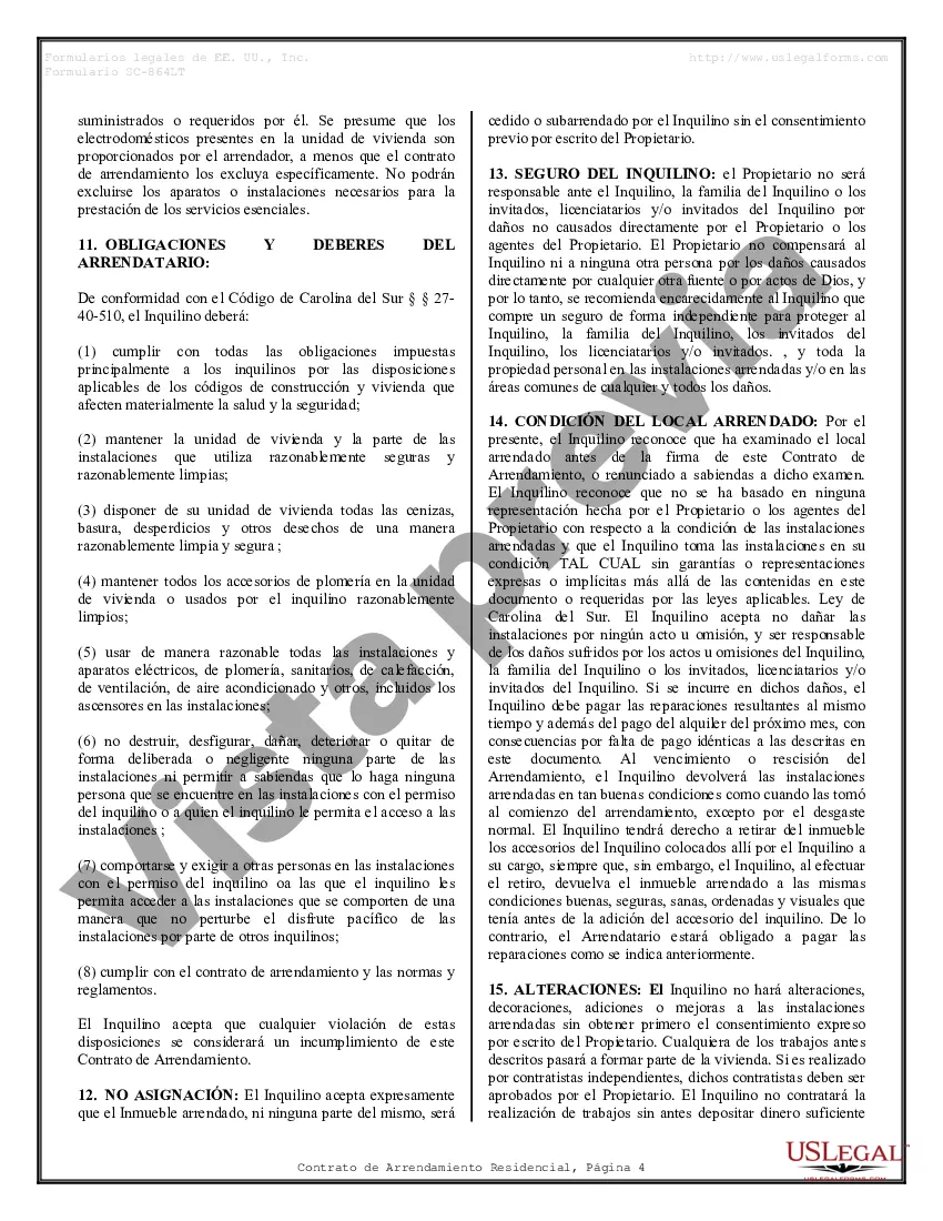 Preview Contrato de arrendamiento de alquiler residencial