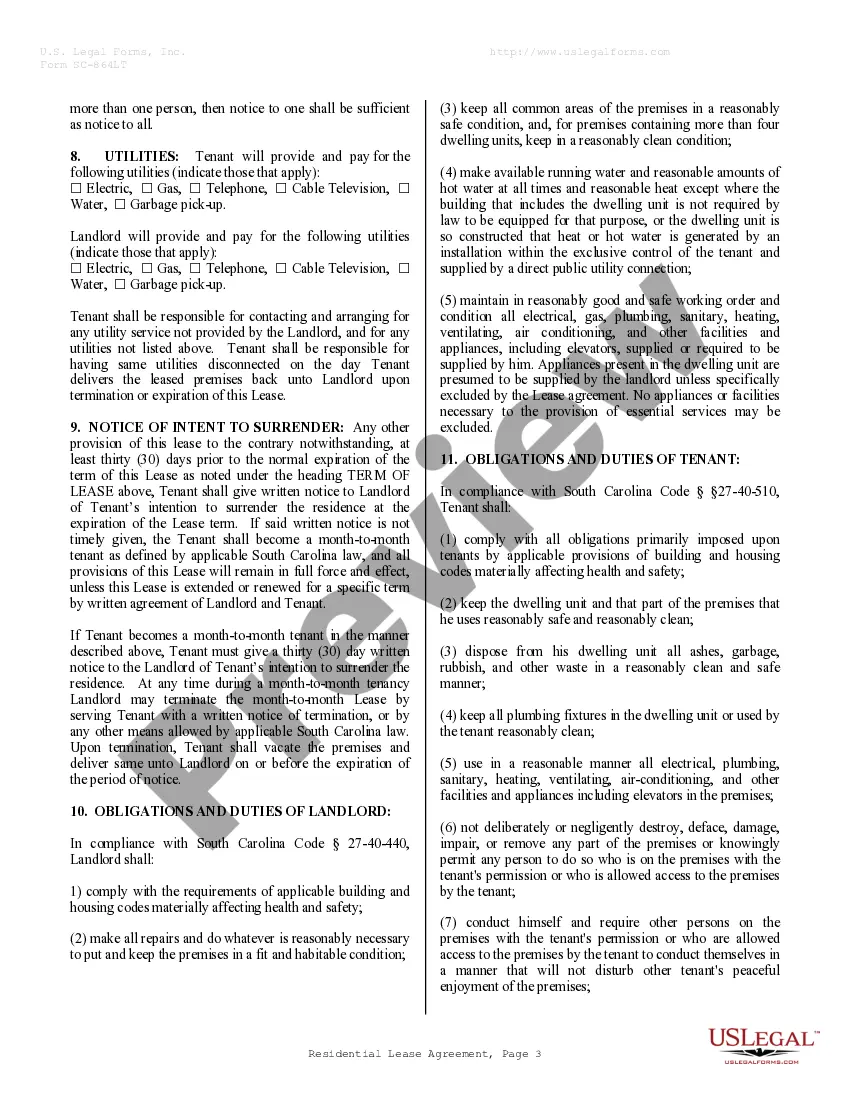 Preview Residential Rental Lease Agreement